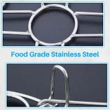Kalevel Set of 2 Pressure Cooker Egg Steamer Rack Trivet Stand Stainless Steel Round Cooling Racks with Heat Resistant Handles