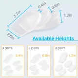 Kalevel 3 Pairs Height Increase Insole Heel Lift Pads Shoe Insert Elevator Taller Shoe Insoles Men Women Different Heights