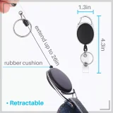 Kalevel Badge Holder Reel Retractable Carabiner ID Holder with Belt Clip Key Ring and Name Tag Card Holder (4 Pack)