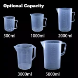 Kalevel Graduated Beaker 500ml 1000ml 2000ml 3000ml 5000ml Clear Plastic Measuring Cups Pitcher Graduated Measuring Beaker Container Lab Kitchen Measuring Cups Tools with Handle and Spout