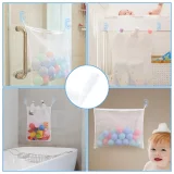 Kalevel 3 Pack Bath Toy Storage Organizer Bathroom Mesh Bath Toy Holder Bag Net for Babies Kids with Waterproof Hooks