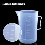 Kalevel Graduated Beaker 500ml 1000ml 2000ml 3000ml 5000ml Clear Plastic Measuring Cups Pitcher Graduated Measuring Beaker Container Lab Kitchen Measuring Cups Tools with Handle and Spout