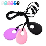 Kalevel 3pcs Sensory Chew Necklace Silicone Chewing Necklace Chewable Teething Necklaces Boys Girls Chew Necklace for Autism Anxiety ADHD