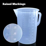 Kalevel Graduated Beaker 500ml 1000ml 2000ml 3000ml 5000ml Clear Plastic Measuring Cups Pitcher Graduated Measuring Beaker Container Lab Kitchen Measuring Cups Tools with Handle and Spout