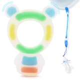 Kalevel Silicone Teething Toy Baby Chew Toys Teethers Rings with Elastic Clip Holder and Soothing Tool for Boy Girls