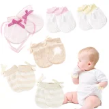 Kalevel No Scratch Mittens Newborn Baby Gloves Cotton 0-12 Months (6 Pairs)