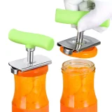 Kalevel Set of 2 Jar Opener for Weak Hands Stainless Steel Jar Opener Adjustable Bottle Lid Opener, Easy to Use and Store