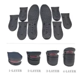 Kalevel Adjustable Unisex Breathable 3-8cm Approximately 1.18-3.15 Inches Taller Four-Layer Increased Insole Elevator Insole Shoe Pads- One Pair (Black)