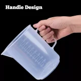Kalevel Graduated Beaker 500ml 1000ml 2000ml 3000ml 5000ml Clear Plastic Measuring Cups Pitcher Graduated Measuring Beaker Container Lab Kitchen Measuring Cups Tools with Handle and Spout