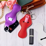 Kalevel 6 Pieces Lipstick Holder Key Chain for Chapstick Keychain Holder Portable Handy Lip Balm Holder Neoprene Keychain for Chapstick Holder with a Free Pouch for Travel