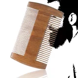 Kalevel Sandalwood Beard Comb Portable Anti Static Hair Brush Fine and Coarse Teeth Natural Handmade Hair Combs for Fathers Day and Mothers Day