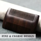 Kalevel Sandalwood Beard Comb Portable Anti Static Hair Brush Fine and Coarse Teeth Natural Handmade Hair Combs for Fathers Day and Mothers Day
