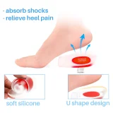 Kalevel Gel Heel Cups Plantar Fasciitis Silicone Heel Cushion Inserts for Men Women Kids Achilles Tendonitis Bone Foot Heel Pain (2 Pairs)