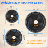 Kalevel Paper Speaker Cone Black Protection Coil Cone Loudspeaker Audio Subwoofer Dust Cap Carbon Fiber with Rubber Surround