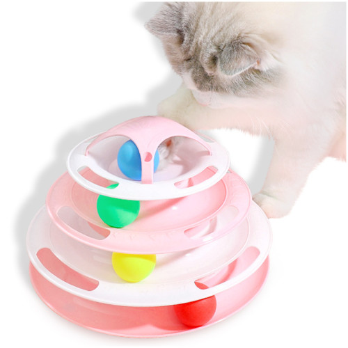 Kalevel Cat Toys Roller Ball Track Tower Turntable Exercise Interactive Cat  Toy for Indoor Multiple Cats