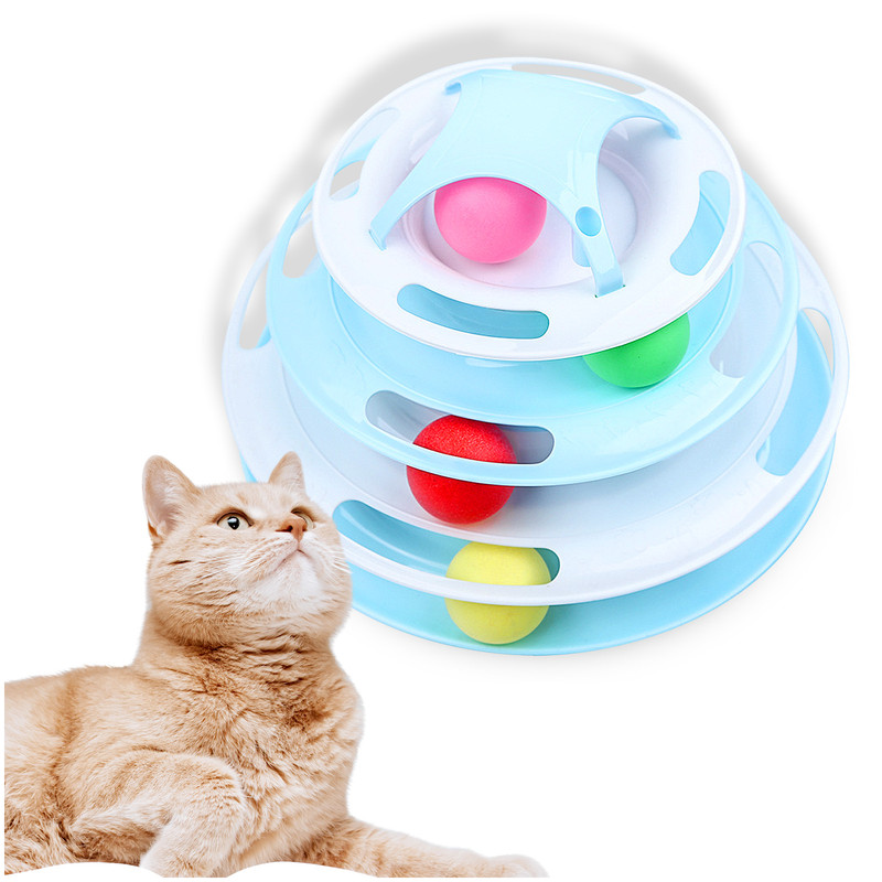 Kalevel Cat Toys Roller Ball Track Tower Turntable Exercise Interactive Cat  Toy for Indoor Multiple Cats