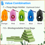 Kalevel Pet Poop Bags Biodegradable Poop Bag Thick Pet Waste Bags Leak Proof Compostable Unscented for Dogs Cats with Penguin Dispenser