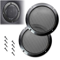 Kalevel 2 Pcs Speaker Grills Cover Case Mesh Protector Metal Speaker Cover Decorative for Car Speaker Subwoofer Audio with Mounting Screws