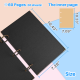 Kalevel Scrapbook Album Large with Blank Black Pages and 106pcs Self Adhesive Scrapbook Stickers Artificial Sunflower for Wedding Kids Travel