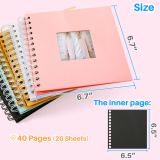 Kalevel Scrapbook Album Small DIY Scrapbook Photo Album Hardcover with Black Pages and 104pcs Self Adhesive Scrapbook Stickers for Wedding Family Photos