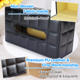 Kalevel Large Tissue Box Cover Rectangular Napkin Holder Car Tissue Container Refillable Tissue Dispenser Leather Magnetic for Office Home Plaid