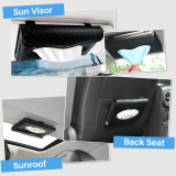 Kalevel Hanging Tissue Box Holder Car Tissue Cover Paper Towel Holder Decorative Napkin Dispenser Magnetic for Rear Seat Sun Visor Clip On