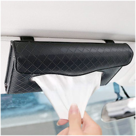 Kalevel Hanging Tissue Box Holder Car Tissue Cover Paper Towel Holder Decorative Napkin Dispenser Magnetic for Rear Seat Sun Visor Clip On