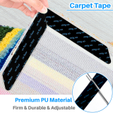 Kalevel 18 Pcs Double Sided Carpet Tape Rug Pad Tape Non Slip Rug Corner Grippers Washable Rug Sticker No Residue for Edges Living Room