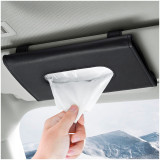 Kalevel Decorative Facial Tissue Box Cover Hanging Napkin Holder Dispenser Car Tissue Container Leather Clip for Sun Visor Rear Seat