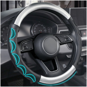 Kalevel Steering Wheel Cover Carbon Fiber Steering Wheel Grip Cover Universal Car Interior Accessories Aesthetic for Suv Pickups