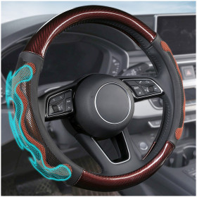 Kalevel Steering Wheel Cover Carbon Fiber Steering Wheel Grip Cover Leather Car Accessories Aesthetic Interior for Truck Pickups