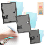 Kalevel 196 Pcs Ring Binder Clear Loose Leaf Notebook Refillable Planner Binder Cover with Paper Accessories Translucent Premium for Student