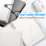 Kalevel 196 Pcs Ring Binder Clear Loose Leaf Notebook Refillable Planner Binder Cover with Paper Accessories Translucent Premium for Student