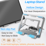 Kalevel 2 Pcs Laptop Stand Adjustable Computer Stand Foldable Tablet Holder Aluminum Laptop Mount with Phone Holder Sturdy 17 Inch for Desk