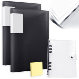Kalevel 4 Pcs Binder with Plastic Sleeves 40 Pocket Presentation Binder and Ring Binder Cover Protector with Sticky Note for Student