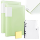 Kalevel 4 Pcs Binder with Plastic Sleeves 40 Pocket Presentation Binder and Ring Binder Cover Protector with Sticky Note for Student