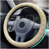 Kalevel Steering Wheel Cover Cowhide Universal Car Interior Accessories Aesthetic Soft Grip Cover 15 Inch Odorless Breathable for Truck