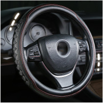 Kalevel Cowhide Steering Wheel Cover Leather Grip Steering Wheel Cover Protector Decoration Universal 15 Inch Durable for Women Pickups