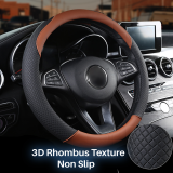 Kalevel Steering Wheel Cover Leather Grip Steering Wheel Cover Protector Universal 15 Inch Breathable Odorless for Women Pickups
