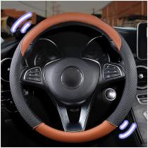 Kalevel Steering Wheel Cover Leather Grip Steering Wheel Cover Protector Universal 15 Inch Breathable Odorless for Women Pickups