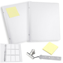 Kalevel 5 Pcs Ring Binder Leather Loose Leaf Binder Refillable Planner Binder Cover Protector with Stainless Steel Clip for Documents Kids