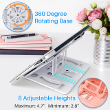 Kalevel Laptop Stand Plastic Laptop Holder Adjustable Notebook Riser Phone Stand with 360 Rotating Base Compatible with 17’’ Laptops for Desk 2 Pcs