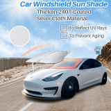 Kalevel Car Windshield Sun Shade Compatible with Tesla Model X/Y/S/3 Reflective Front Window Shade Shield Cover UV Ray Protector Accessories Foldable