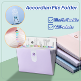 Kalevel 4 Pcs Expanding File Folder Letter Size Document Organizer Accordian Paper Storage Aesthetic with Elastic Band Small Receipt Folder Set