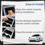 Kalevel Flocked Center Console Organizer Compatible with 2021 2022 Tesla Model 3/Y Hidden Armrest Organizer Tray Storage Accessories