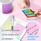 Kalevel 10 Pcs 800 Sheets Translucent Sticky Notes Waterproof Self Sticky Notes Memo Message Reminder Pads with Arrow Index Tabs Set for Studying
