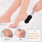 Kalevel 2 Pcs Pedicure Rasp Foot File Double Sided Foot Scrubber Dead Skin Remover Plastic Pedicure Brush with Handle for Cracked Heels