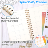 Kalevel 2 Pcs 130 Sheets Daily Planner Leather Weekly Calendar Planner 2023 Spiral Planning Pad Monthly to Do List Notebook for Work