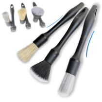 Kalevel 3 Pcs Car Detailing Brush Automotive Cleaning Brushes Soft Duster Cleaner Tool Scratch Free with Handle Set for Rims Wheels Interior Exterior