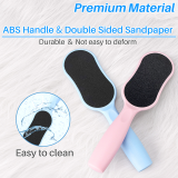Kalevel 2 Pcs Pedicure Rasp Foot File Double Sided Foot Scrubber Dead Skin Remover Plastic Pedicure Brush with Handle for Cracked Heels